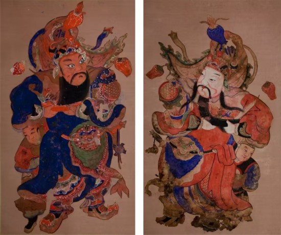 孔子博物館藏明代門神畫?？鬃硬┪镳^供圖