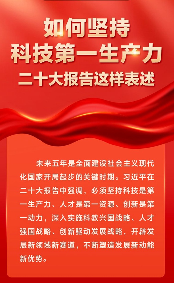 如何堅持科技第一生產(chǎn)力，二十大報告這樣表述